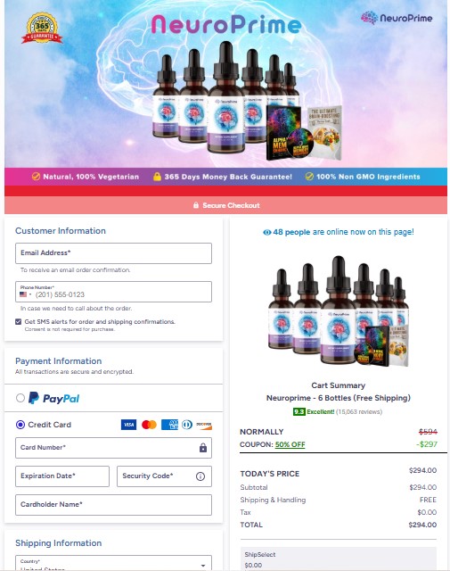 NeuroPrime secure order page
